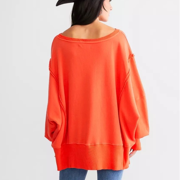 We The Free People Camden Sweatshirt Size S Red - Picture 3 of 6